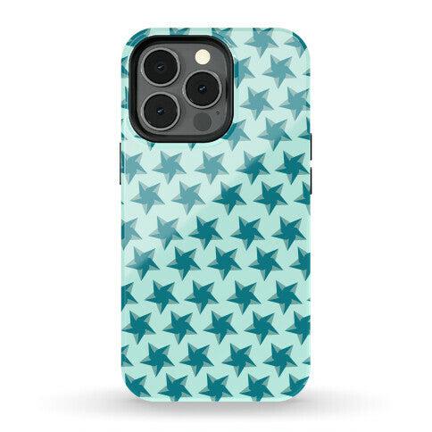 Teal Star Pattern Phone Case